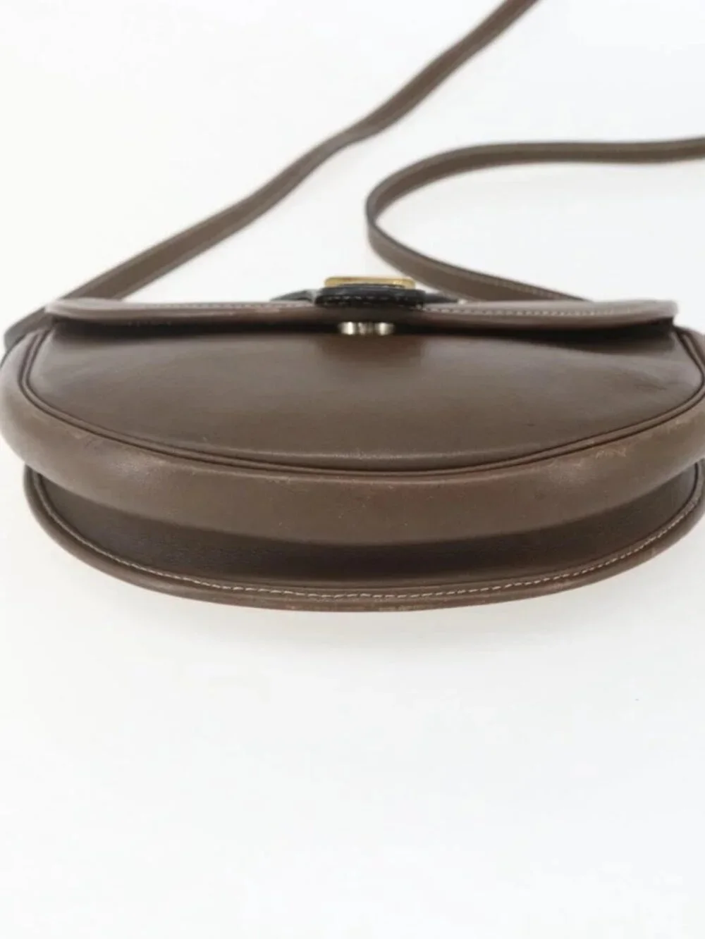 Christian Dior Shoulder Bag Leather Brown Gold Auth 151731 - Picture 6 of 16